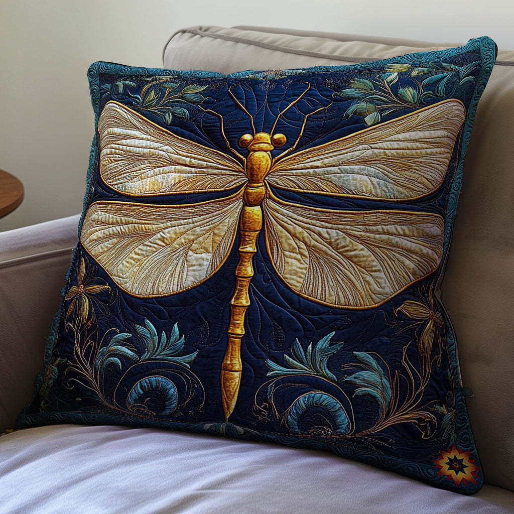 Abstract Royal Dragonfly Quilt Pillow Case Square Cushion Cover Dragonfly Gifts For Her
