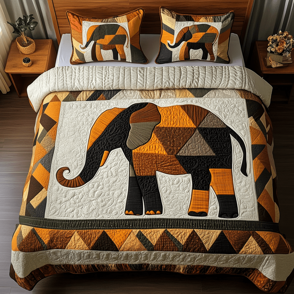 Abstract Safari Quilted Bedding Set Presents From Daughter To Dad