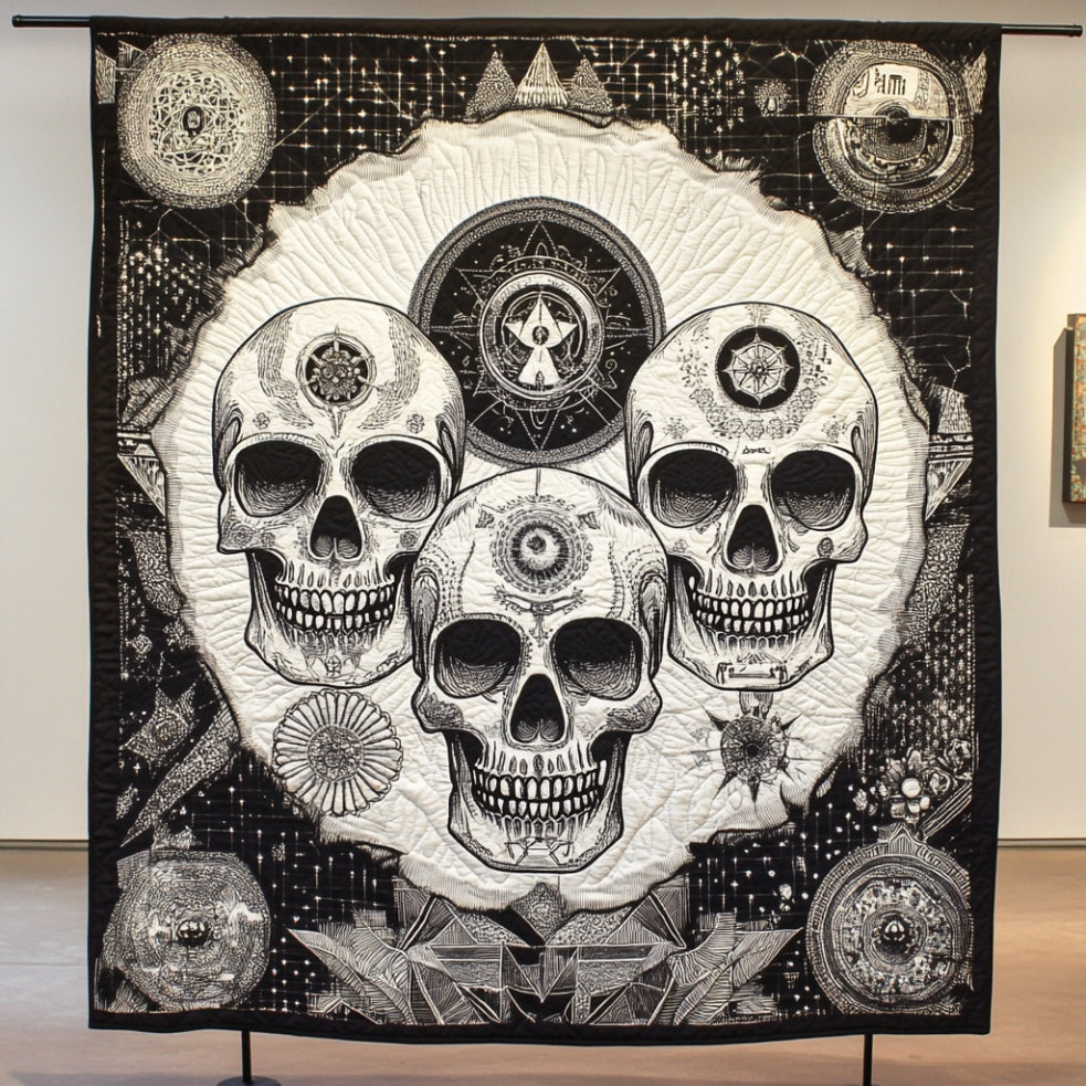 Abstract Skull Quilt Blanket Cute Bed Blanket Punisher Skull Gifts