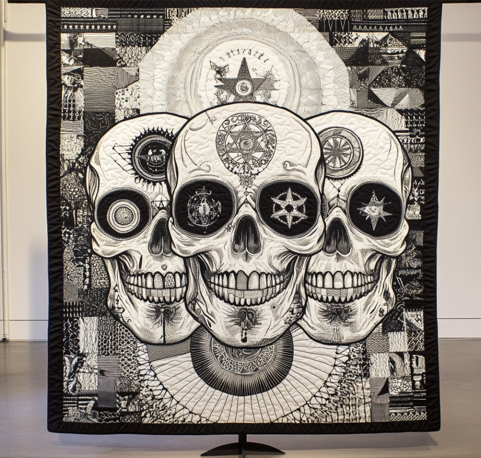 Abstract Skull Quilt Blanket Cute Bed Blanket Skeleton Gifts For Him